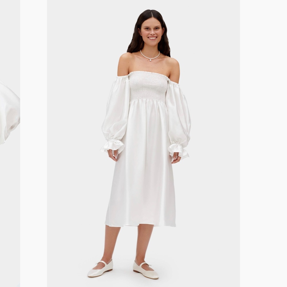 Sleeper Atlanta White Silk Dress